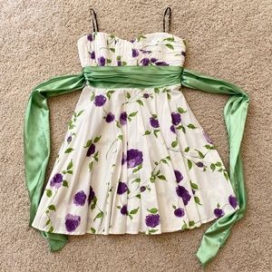 LOVE strapless floral sweetheart dress